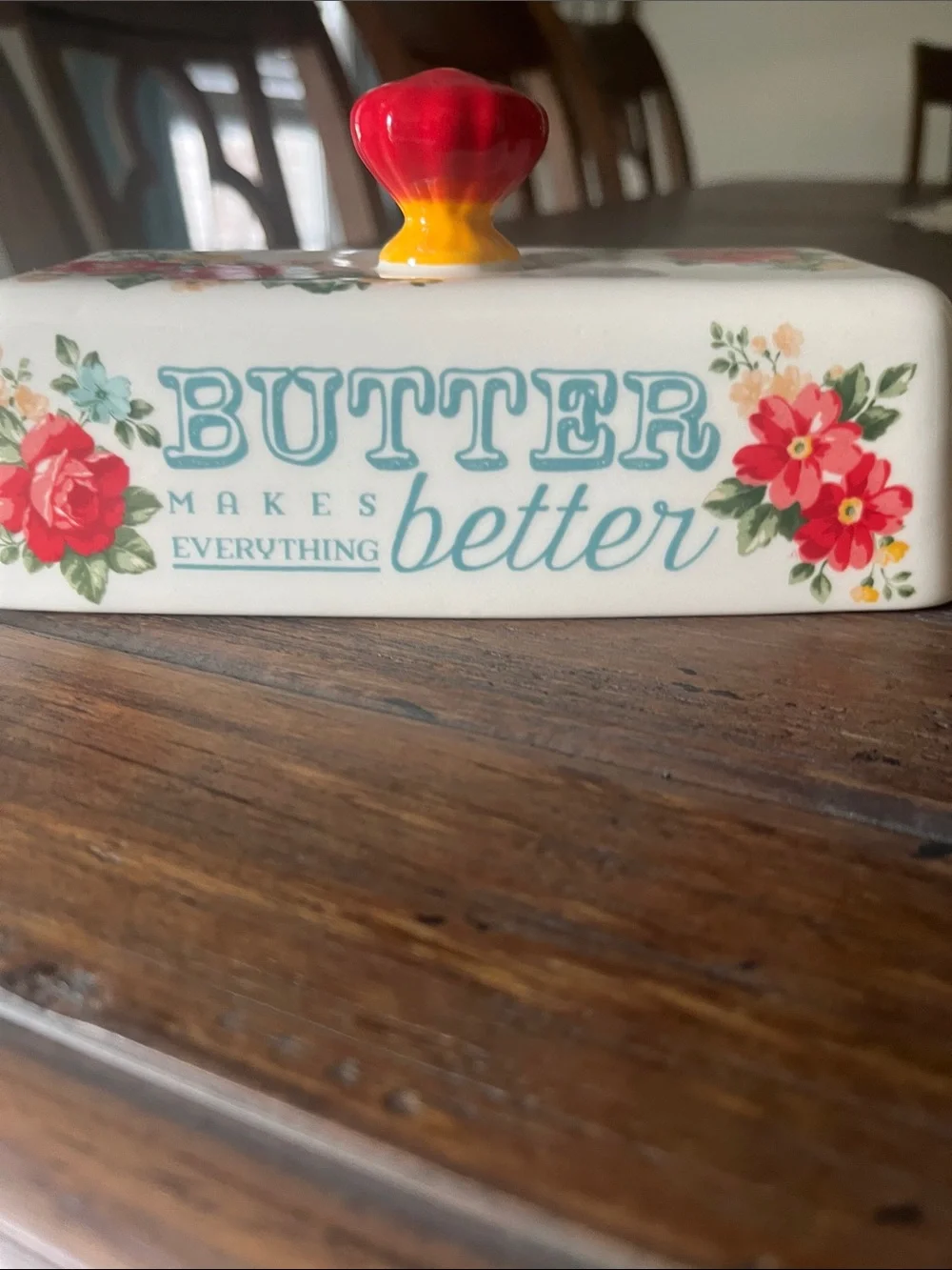 The Pioneer Woman Vintage Floral Covered Butter Dish